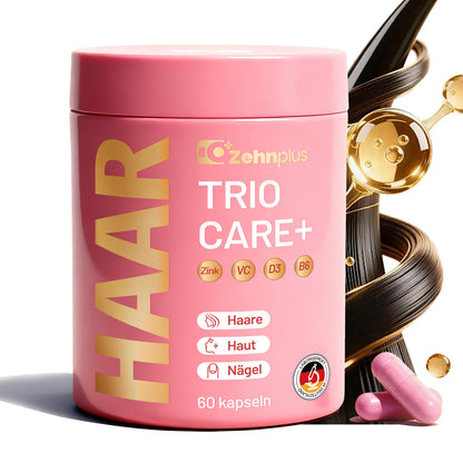 Zehnplus HAAR TRIO CARE+ – Hochdosierte Kapseln für Haare, Haut & Nägel