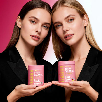 Capsules Intima Hair Balance + avec nutriments pour l'équilibre intime, les cheveux, la peau et les ongles, répondant aux besoins quotidiens des femmes. Vegan, testées en laboratoire, fabriquées en Allemagne.