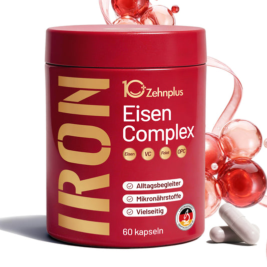 Eisen Komplex für Frauen mit Vitamin C, B12 & Folsäure, vegan,