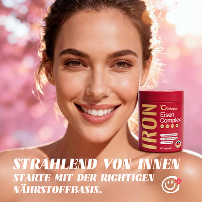 Eisen Komplex für Frauen mit Vitamin C, B12 & Folsäure, vegan,